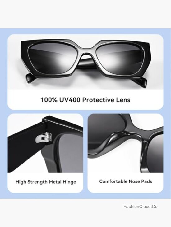 Polarized Big Trendy Square Cat Eye Sunglasses UV400 main image 7